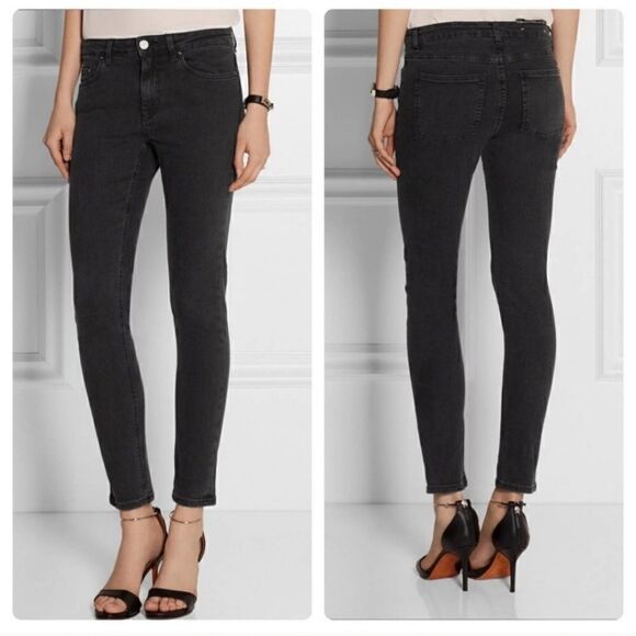 Acne Studio Skin 5 Jet Black Skinny Jeans Size 26 - Picture 1 of 6